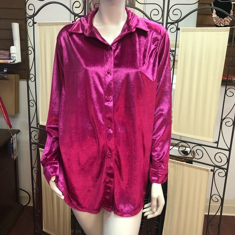 Velour button down Shirt